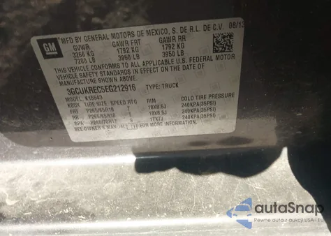 2014 Chevrolet Silverado 1500 1Lt z USA, uszkodzony, nr VIN 3GCUKREC5EG212916